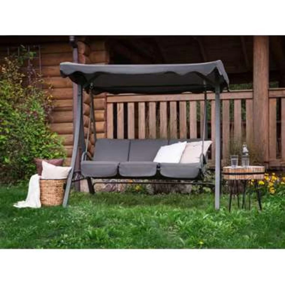 Beliani Schommelbank GARBO - Grijs Polyester - Afbeelding 2