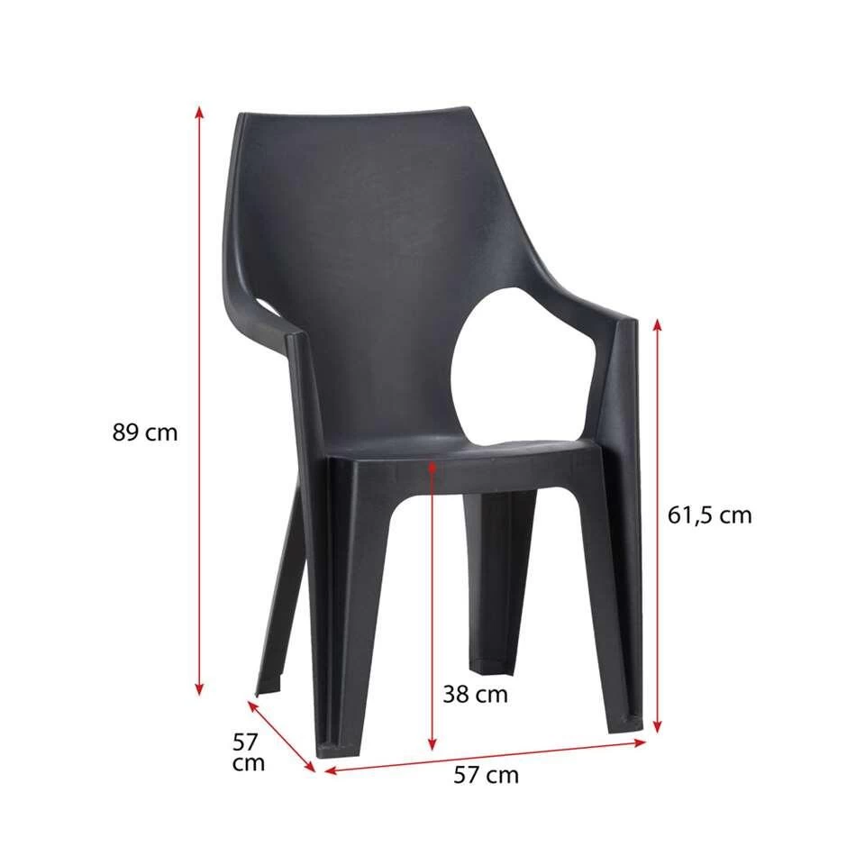Keter - Stapelstoel Dante Hoge Rug - Donkergrijs - 89x57x57 Cm - Afbeelding 3