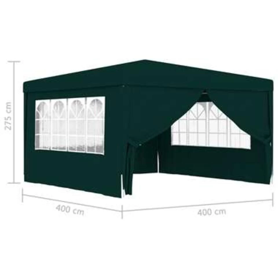 VidaXL Partytent Met Zijwanden Professioneel 90 G/m² 4x4 M Groen - Afbeelding 4