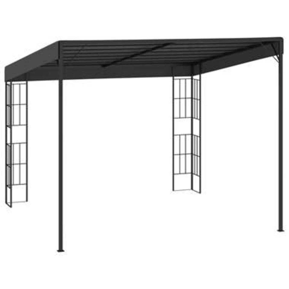 VidaXL Wandprieel 3x3 M Stof Antracietkleurig - Afbeelding 3