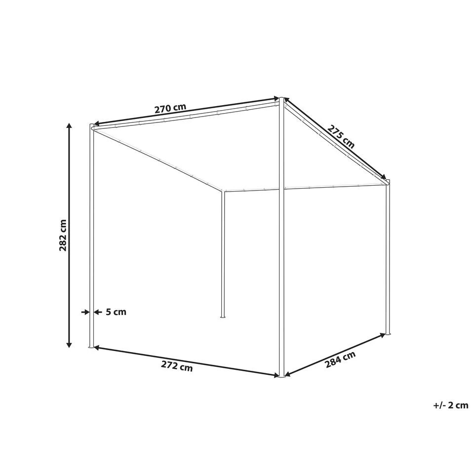 Beliani Tuinpaviljoen VIMINO - Beige Polyester, Staal - Afbeelding 3