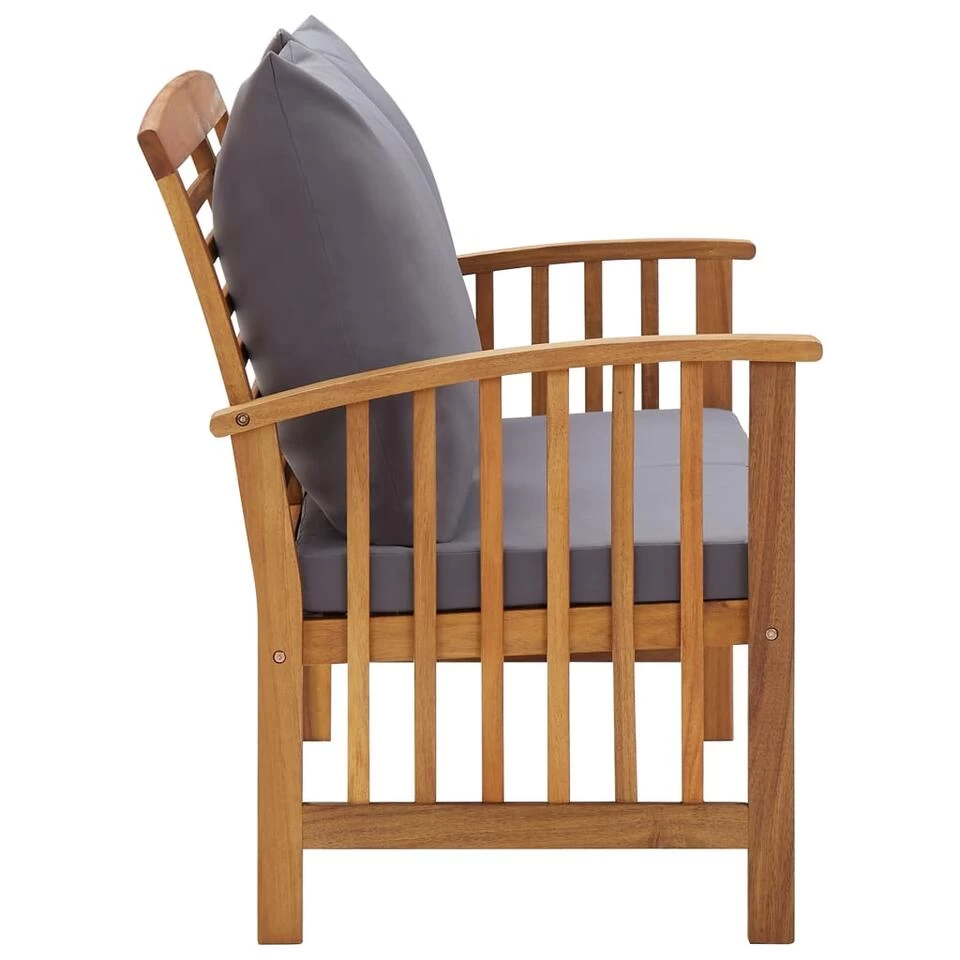 VidaXL Tuinbank Met Kussens 119 Cm Massief Acaciahout - Afbeelding 2