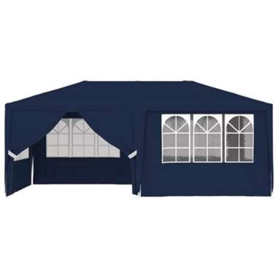 VidaXL Partytent Met Zijwanden Professioneel 90 G/m² 4x6 M Blauw - Afbeelding 4