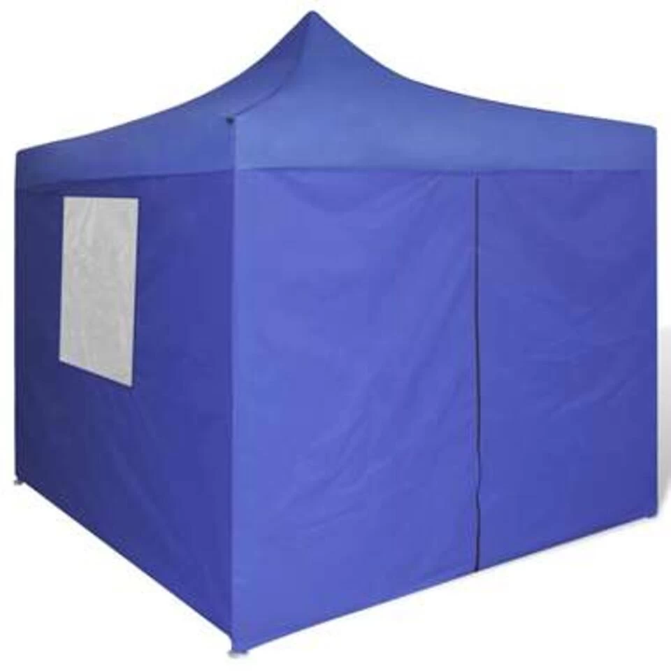 VidaXL Vouwtent Met 4 Zijwanden 3x3 M Blauw - Afbeelding 4