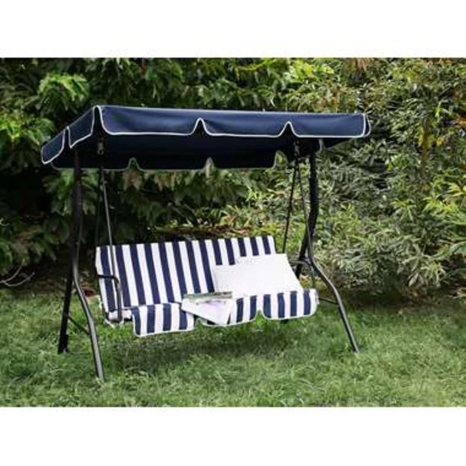 Beliani Schommelbank CHAPLIN - Blauw Staal - Afbeelding 2