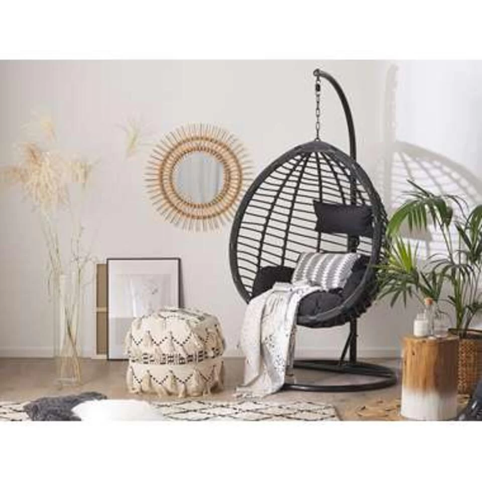 Beliani Hangstoel TOLLO - Zwart Pe Rotan - Afbeelding 2