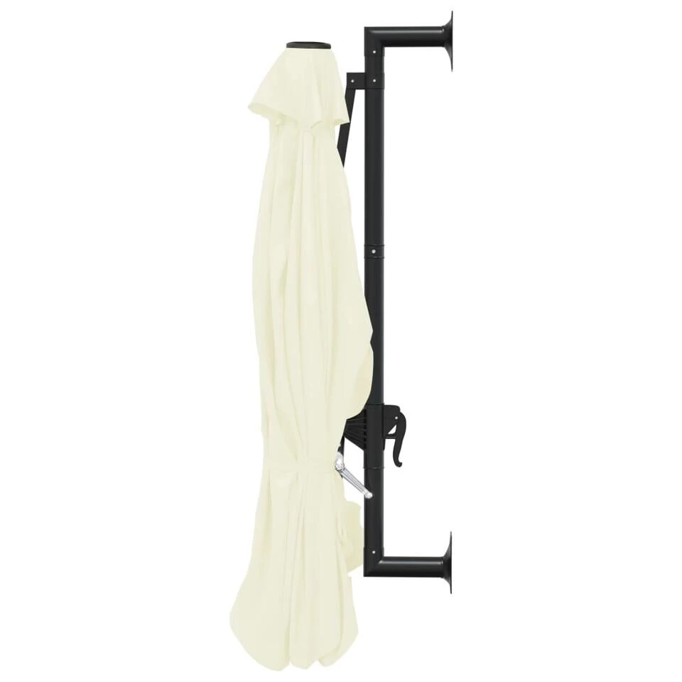 VidaXL Wandparasol Met Metalen Paal 300 Cm Zandkleurig - Afbeelding 4