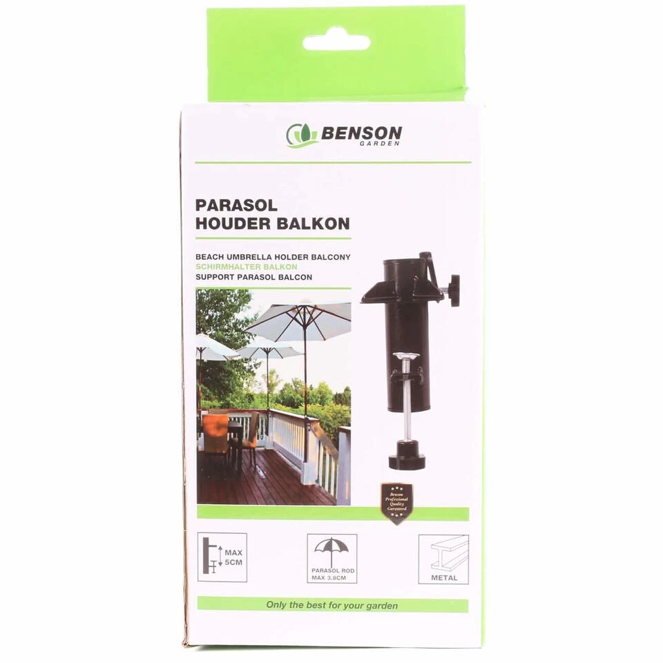 Benson Parasolvoet - Voor Balkon - Zwart - Metaal - 15,5 Cm - Afbeelding 3