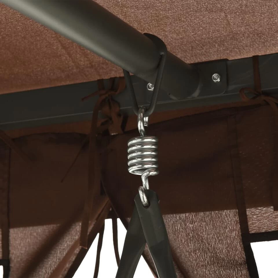 VidaXL Schommelbank Met Prieel Converteerbaar Koffiekleurig - Afbeelding 4