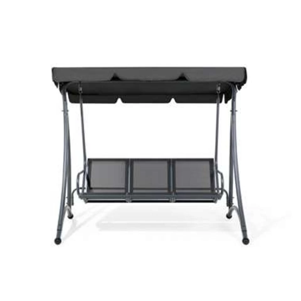 Beliani Schommelbank BOGART - Zwart Mesh - Afbeelding 3