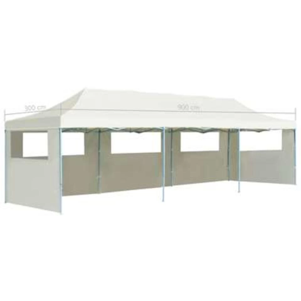 VidaXL Vouwtent Pop-up Met 5 Zijwanden 3x9 M Crème - Afbeelding 4