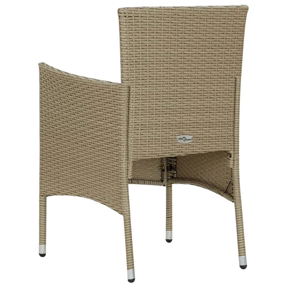 VidaXL Tuinstoelen 2 St Poly Rattan Beige - Afbeelding 4