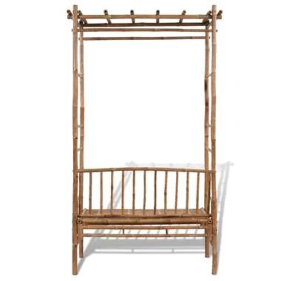 VidaXL Tuinbank Met Pergola 130 Cm Bamboe - Afbeelding 2