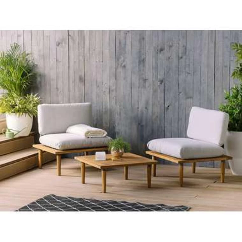 Beliani FRASCATI Loungeset - Acaciahout - Grijs - Afbeelding 2