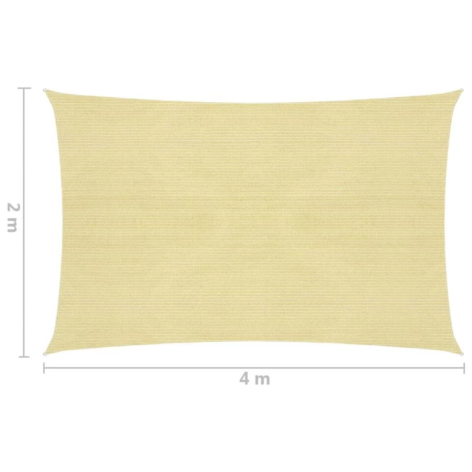 VidaXL Zonnescherm HDPE Rechthoekig 2x4 M Beige - Afbeelding 4