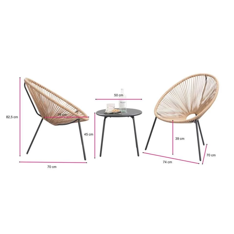 Loungeset Formentera Vilanova - Naturel - 3-delig - Afbeelding 2