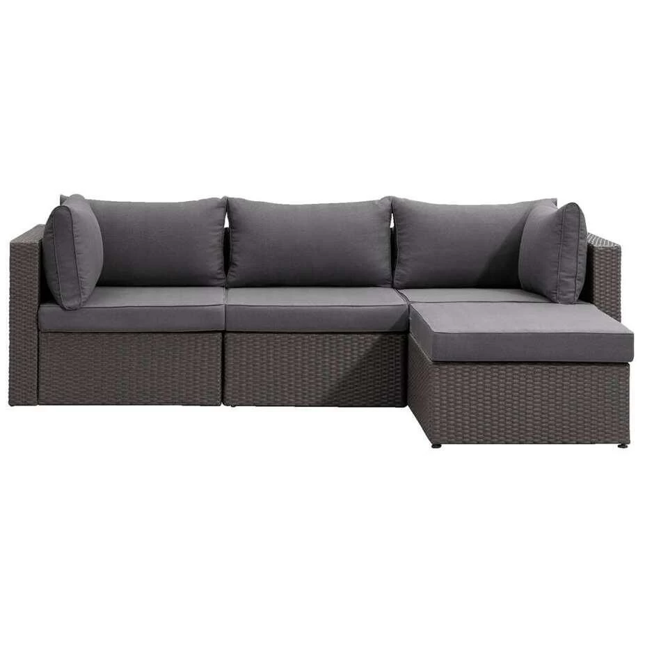 Le Sud Modulaire Loungeset Dordogne - Antraciet/donkergrijs - 4-delig