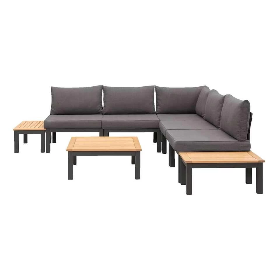 Le Sud Modulaire Loungeset Ardeche Met Kussens Brest - Grijs - 8-delig - Afbeelding 2