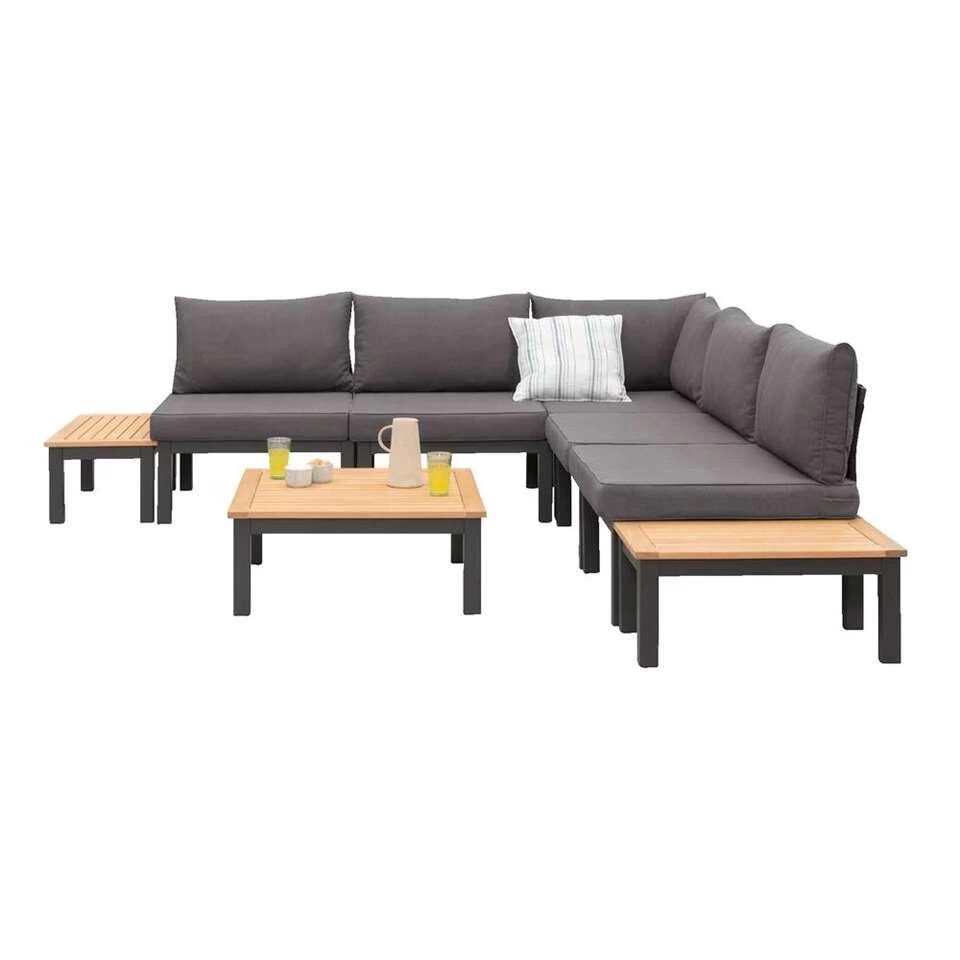 Le Sud Modulaire Loungeset Ardeche Met Kussens Brest - Grijs - 8-delig - Afbeelding 3