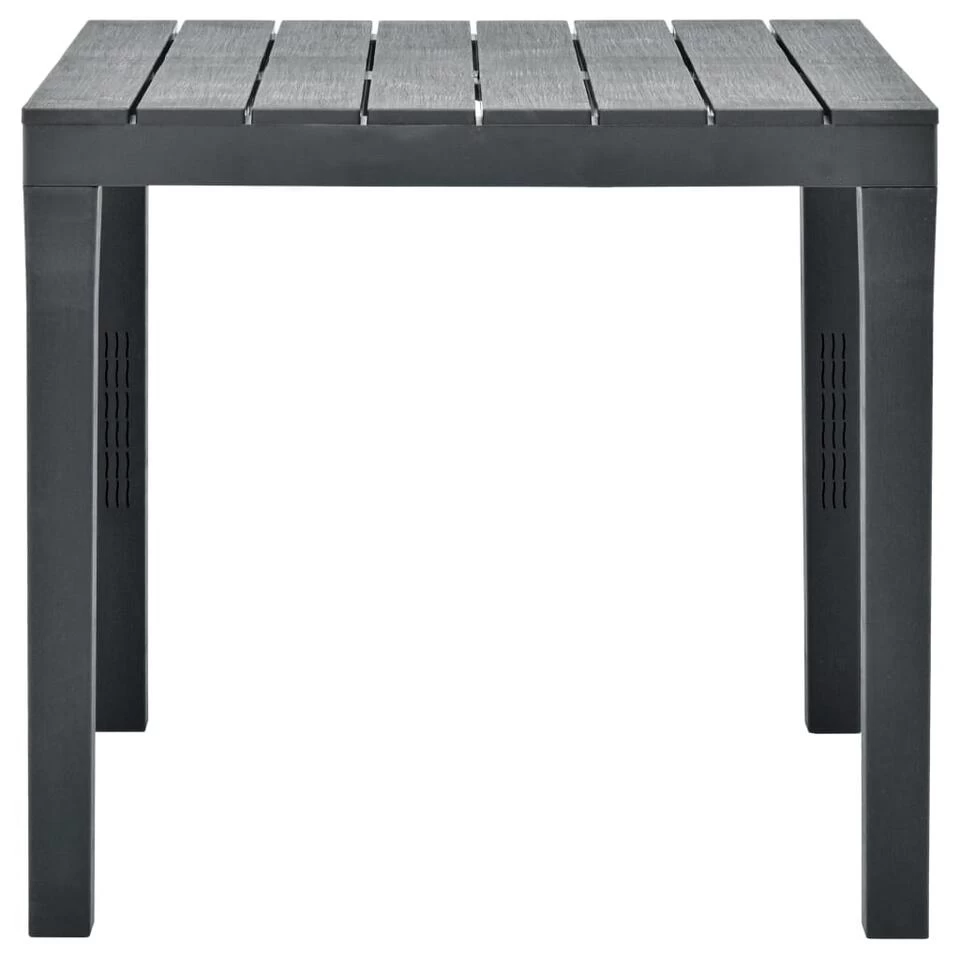 VidaXL Tuintafel 78x78x72 Cm Kunststof Antraciet - Afbeelding 3