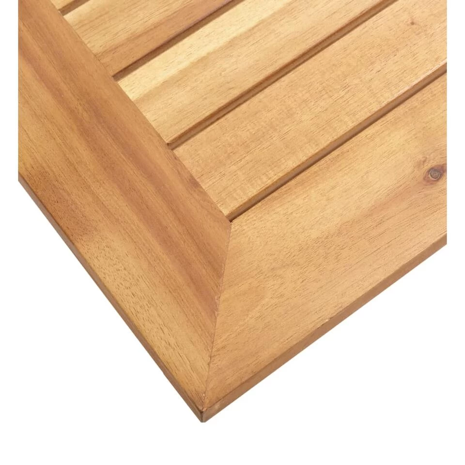 VidaXL Tuinbijzettafel 45x45x38 Cm Massief Acaciahout Roestvrij Staal - Afbeelding 3