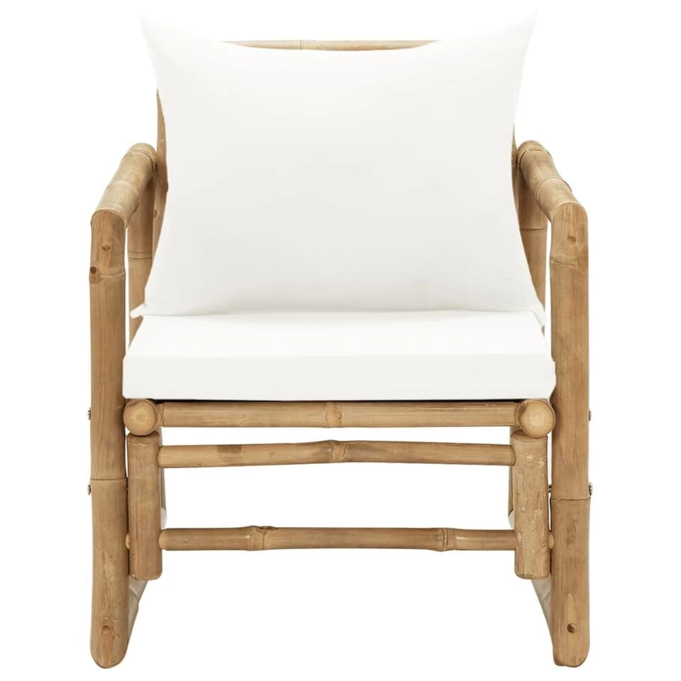 VidaXL Tuinstoelen 2 St Met Kussens Bamboe - Afbeelding 2
