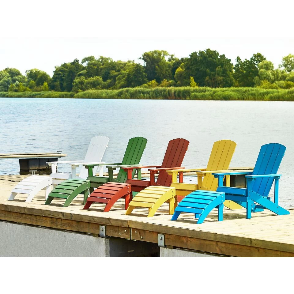 Beliani Voetenbankje ADIRONDACK - Rood Kunsthout - Afbeelding 2