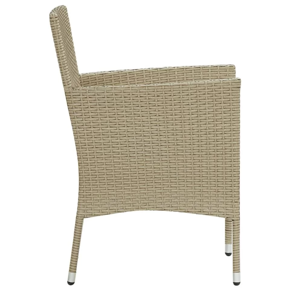 VidaXL Tuinstoelen 2 St Poly Rattan Beige - Afbeelding 3