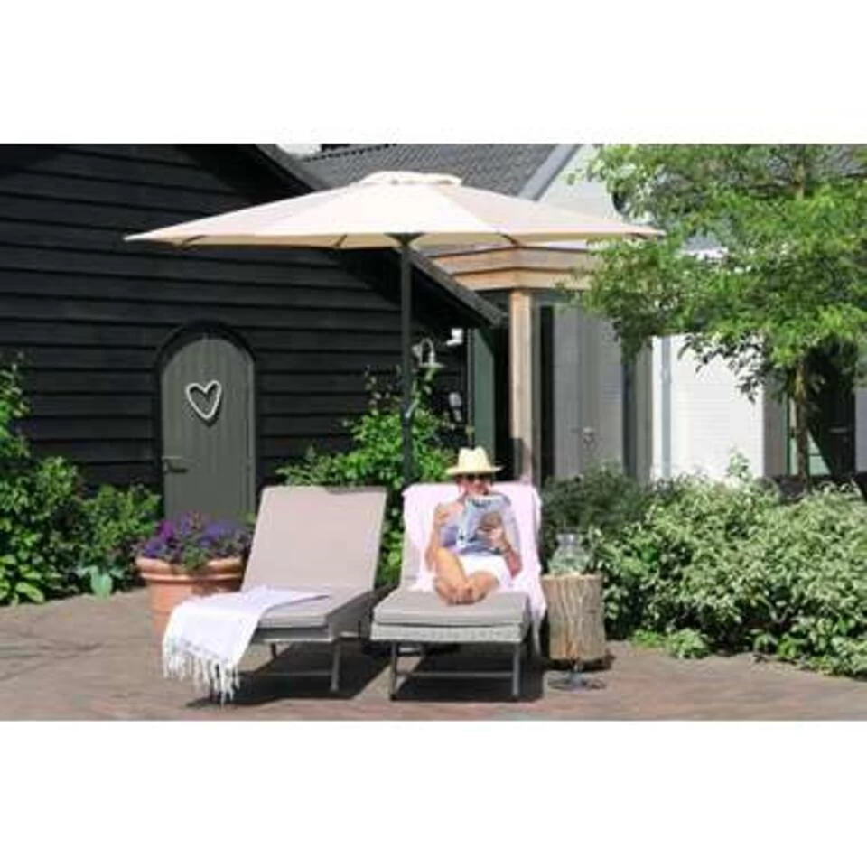 PimXL Luxe 8-ribs Parasol - Ø300cm - Ecru - Afbeelding 3