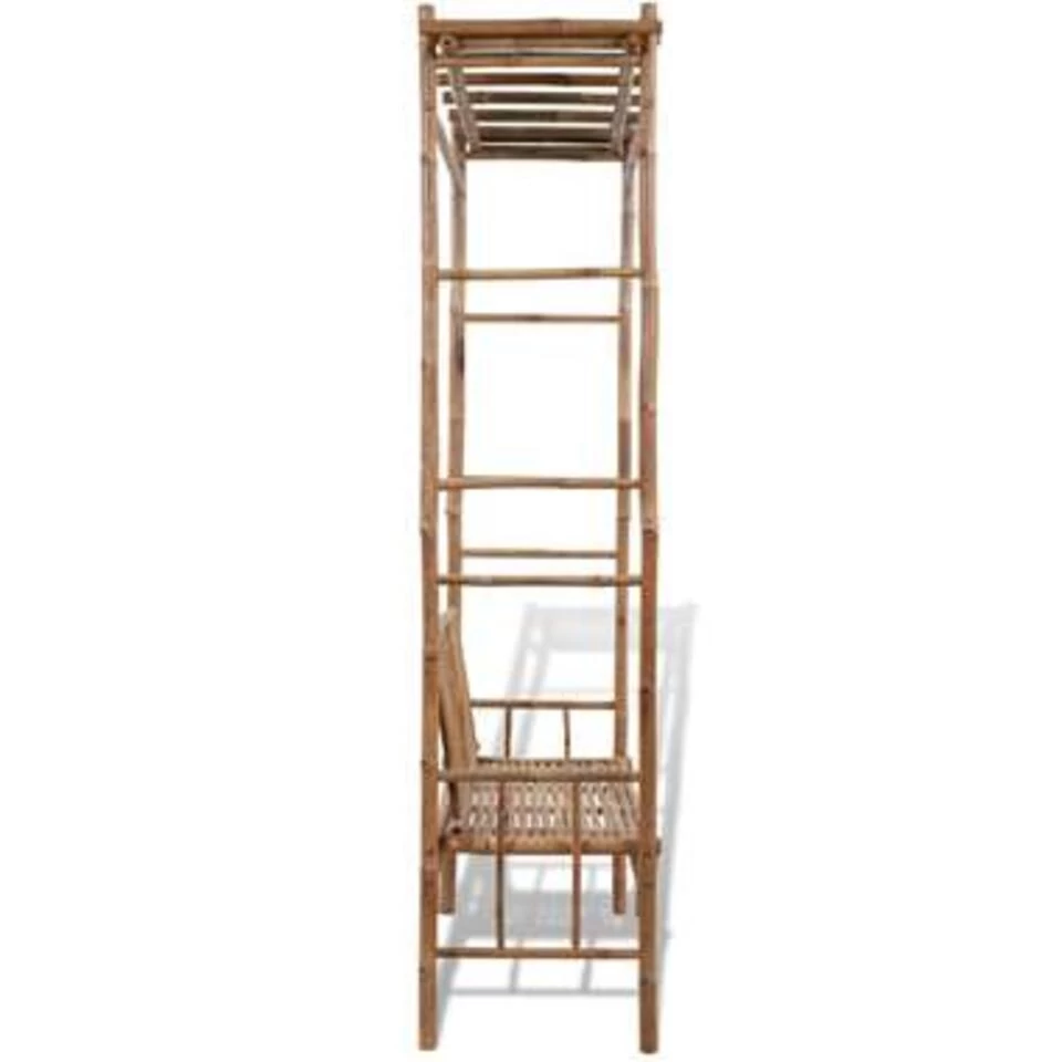 VidaXL Tuinbank Met Pergola 130 Cm Bamboe - Afbeelding 3