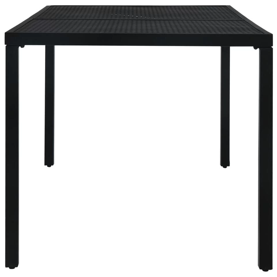 VidaXL Tuintafel 180x83x72 Cm Staal Zwart - Afbeelding 2