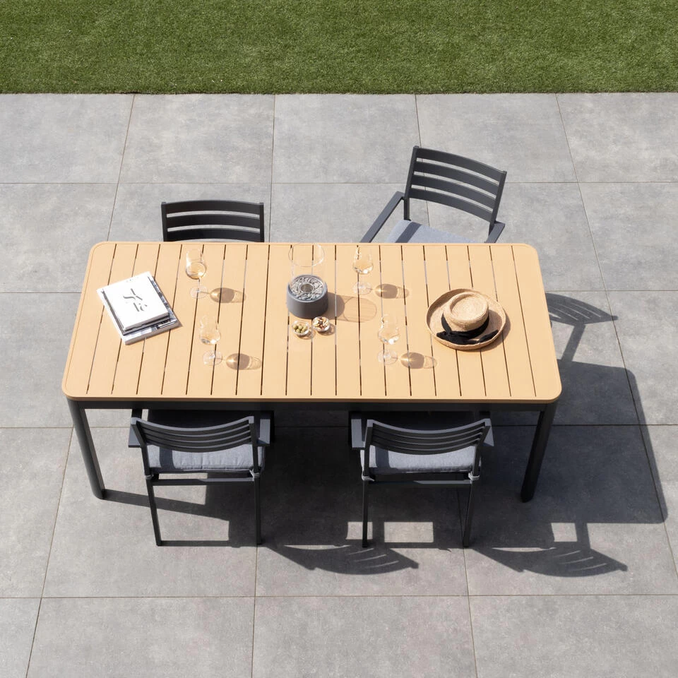 Giga Meubel Tuintafel Polywood 200cm - Aluminium Onderstel - Tafel Brent - Afbeelding 2