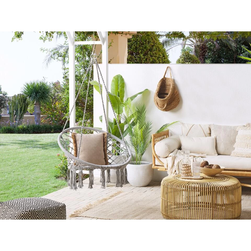 Beliani Hangstoel GABELLA - Grijs Katoen - Afbeelding 2