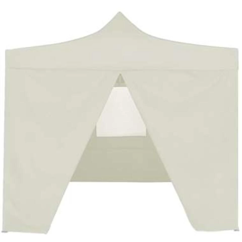 VidaXL Partytent Met 4 Zijwanden Inklapbaar 2x2 M Staal Crème - Afbeelding 3
