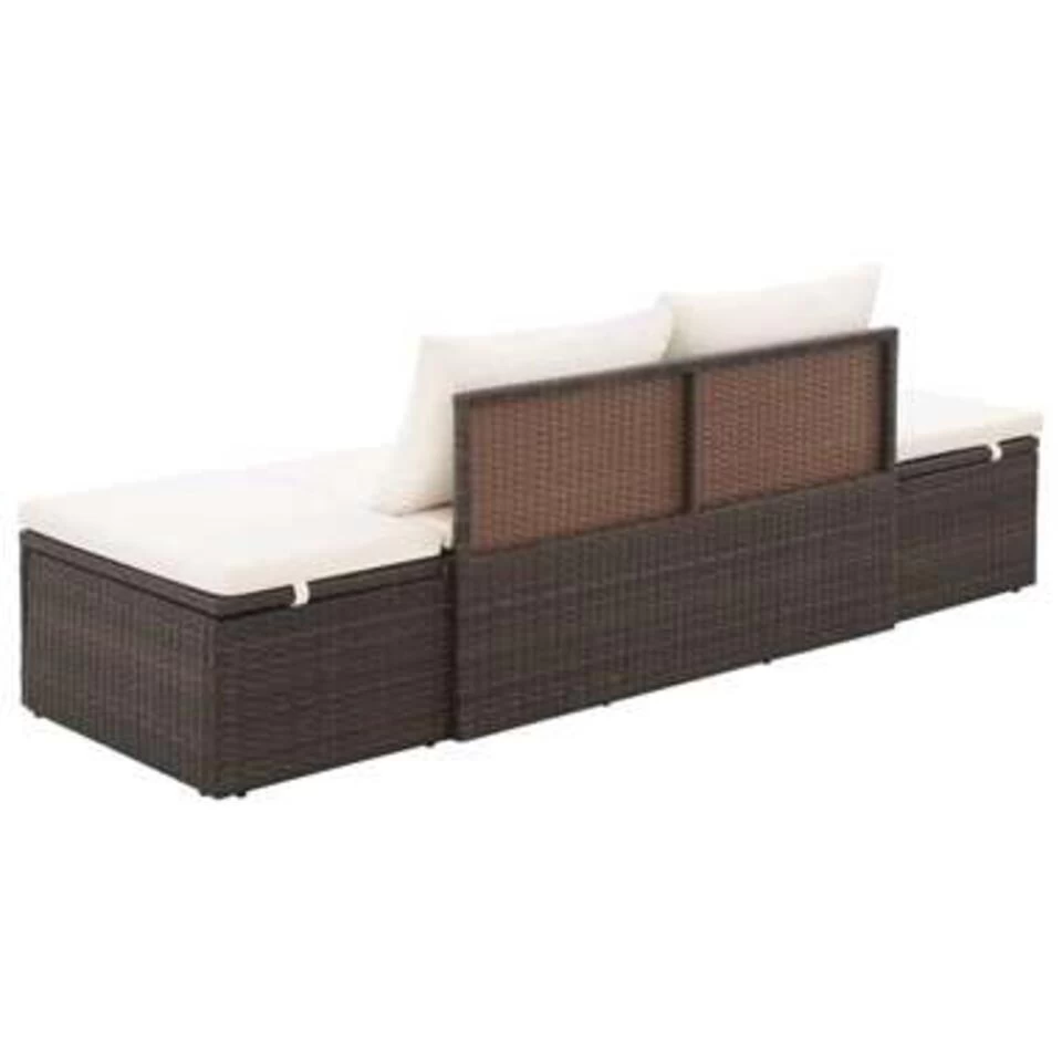 VidaXL Tuinbed 195x60 Cm Poly Rattan Bruin - Afbeelding 4