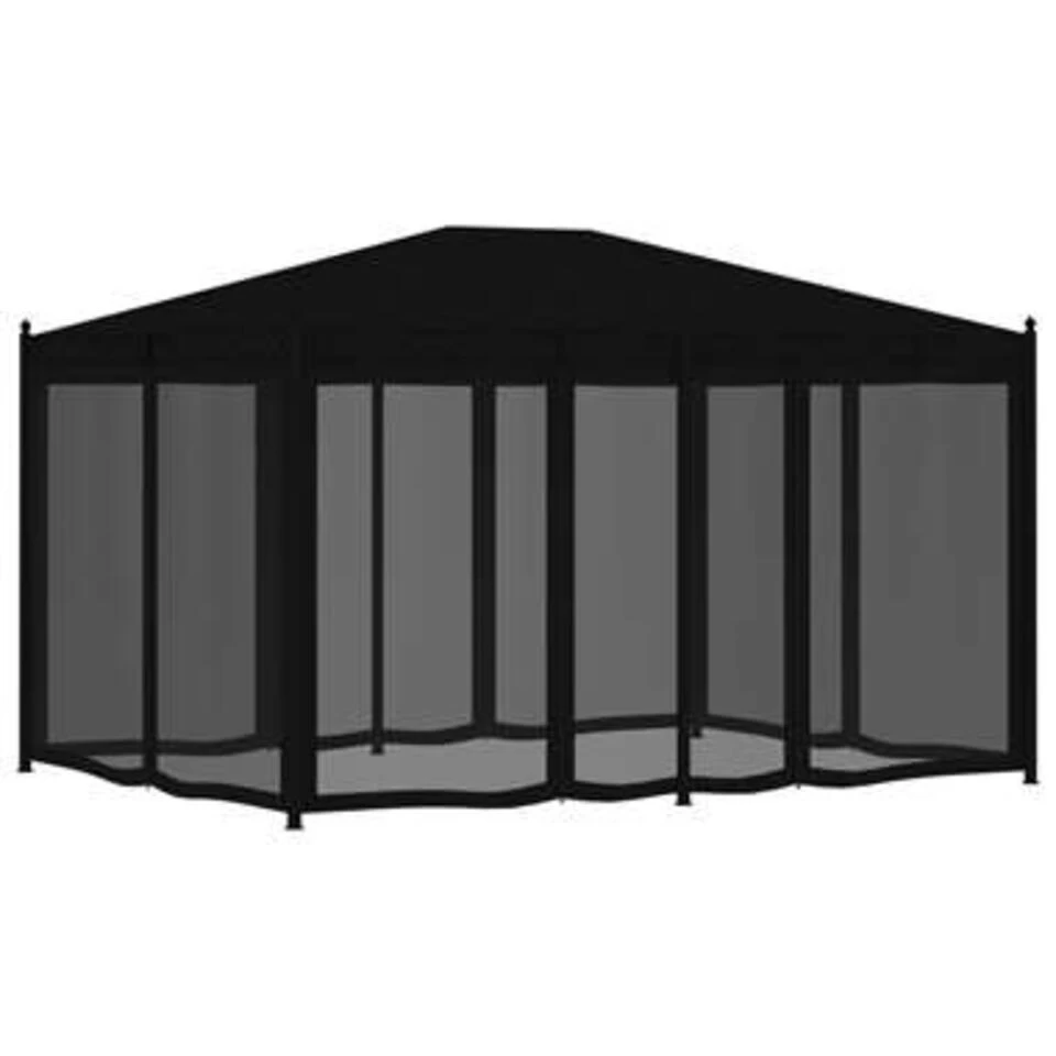 VidaXL Prieel Met Horren 3x4 M Staal Antraciet - Afbeelding 2