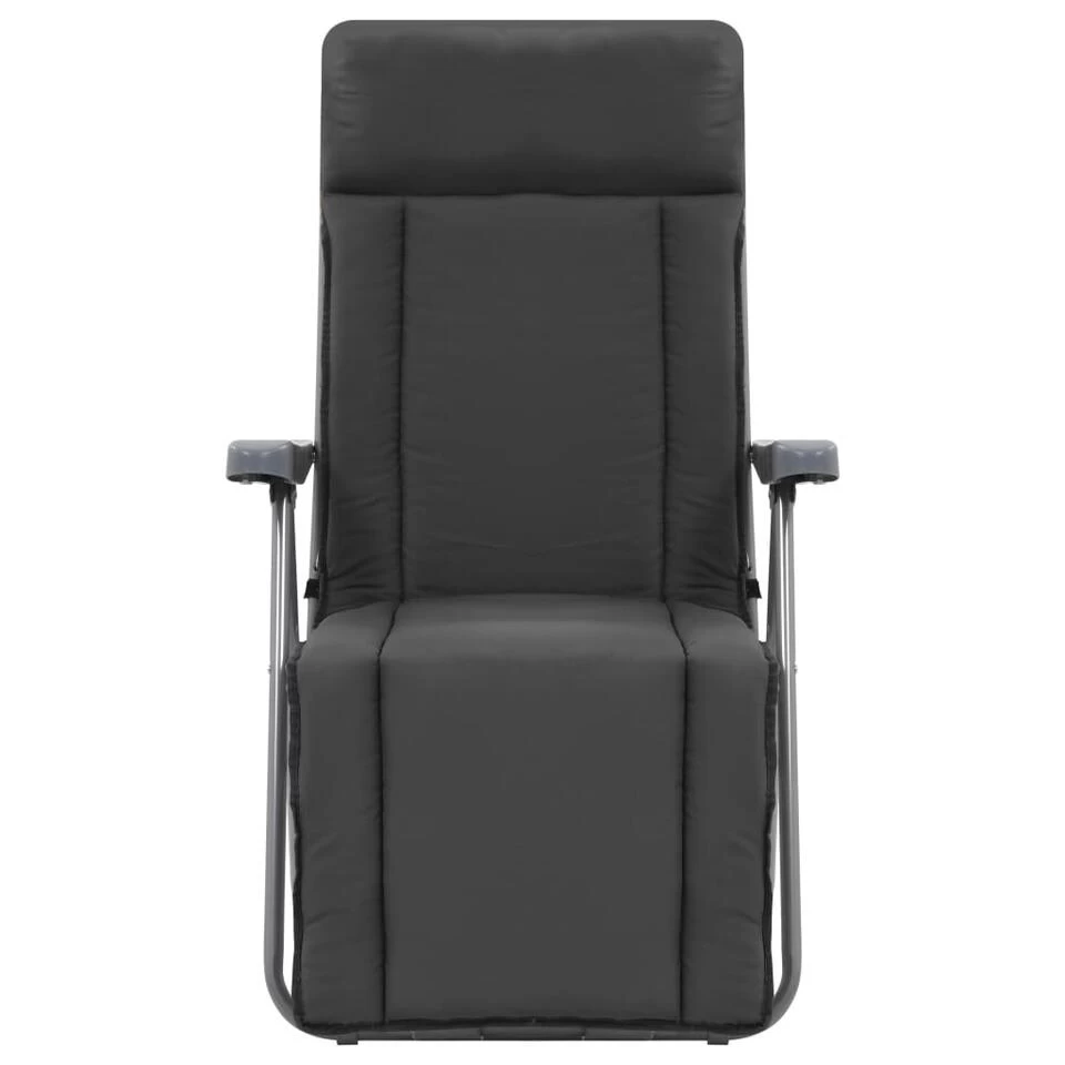 VidaXL Tuinstoelen Met Kussen Inklapbaar 2 St Grijs - Afbeelding 3