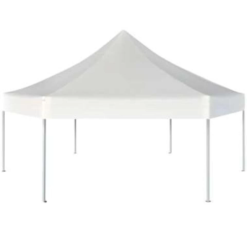 VidaXL Partytent Pop-up Zeshoekig Inklapbaar 3,6x3,1 M Crèmewit - Afbeelding 4
