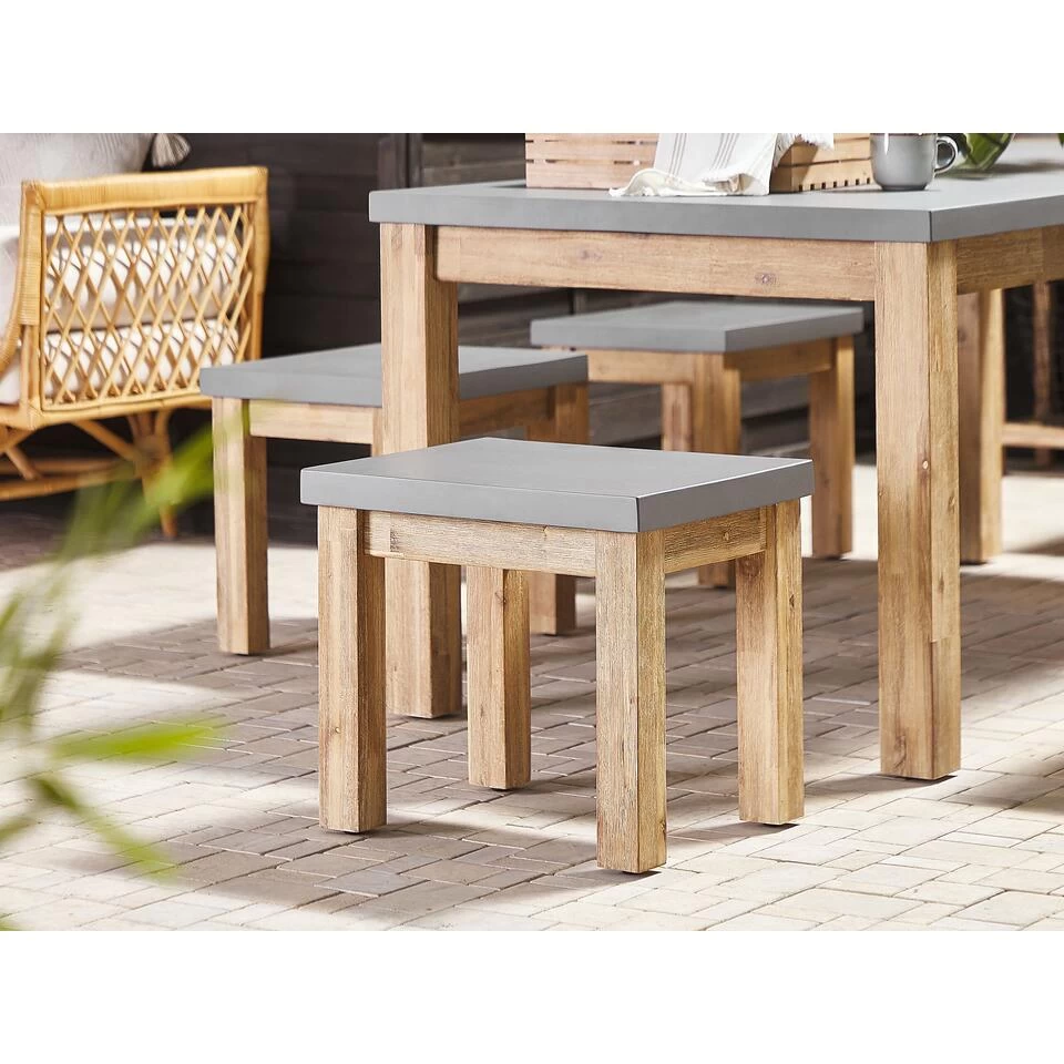 Beliani Tuinstoel OSTUNI - Grijs Vezelcement - Afbeelding 2