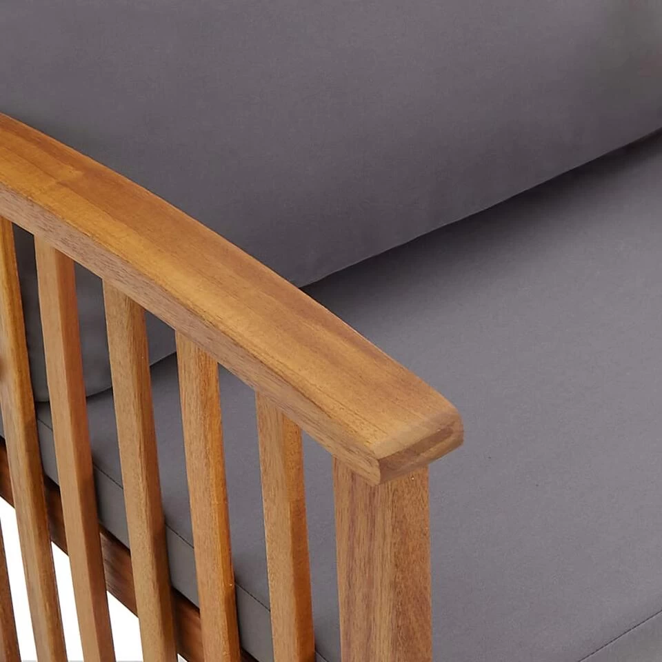 VidaXL Tuinbank Met Kussens 119 Cm Massief Acaciahout - Afbeelding 4