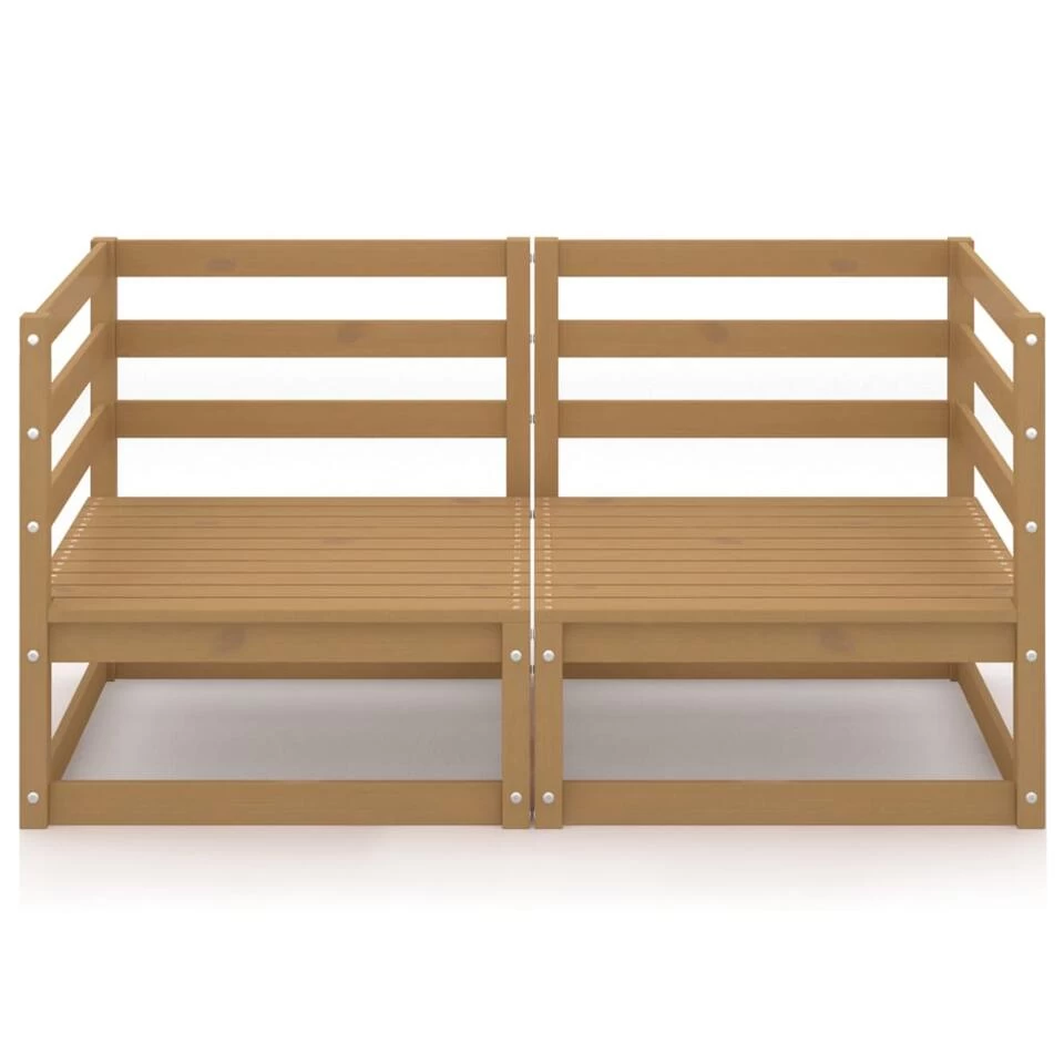 VidaXL Tuinbank 2-zits Massief Grenenhout Honingbruin - Afbeelding 3