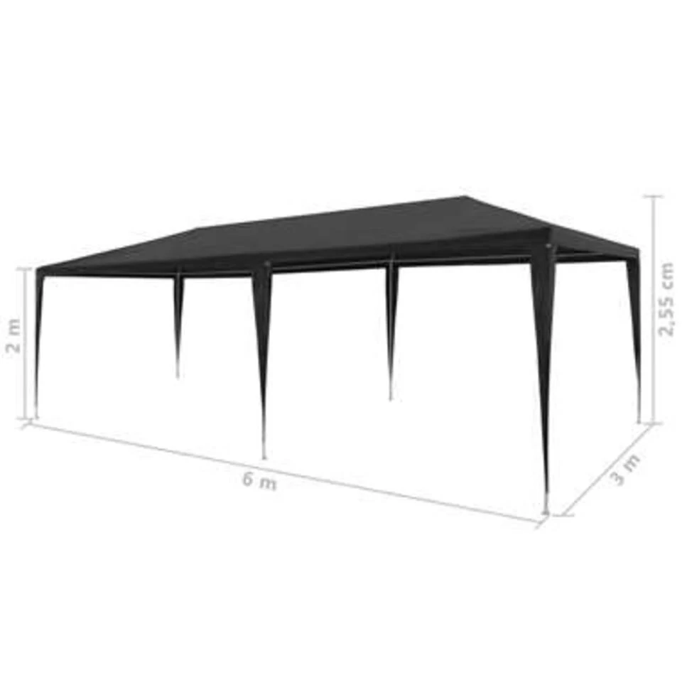 VidaXL Partytent 3x6 M PE Antraciet - Afbeelding 4
