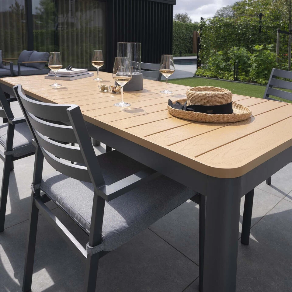 Giga Meubel Tuintafel Polywood 200cm - Aluminium Onderstel - Tafel Brent - Afbeelding 3